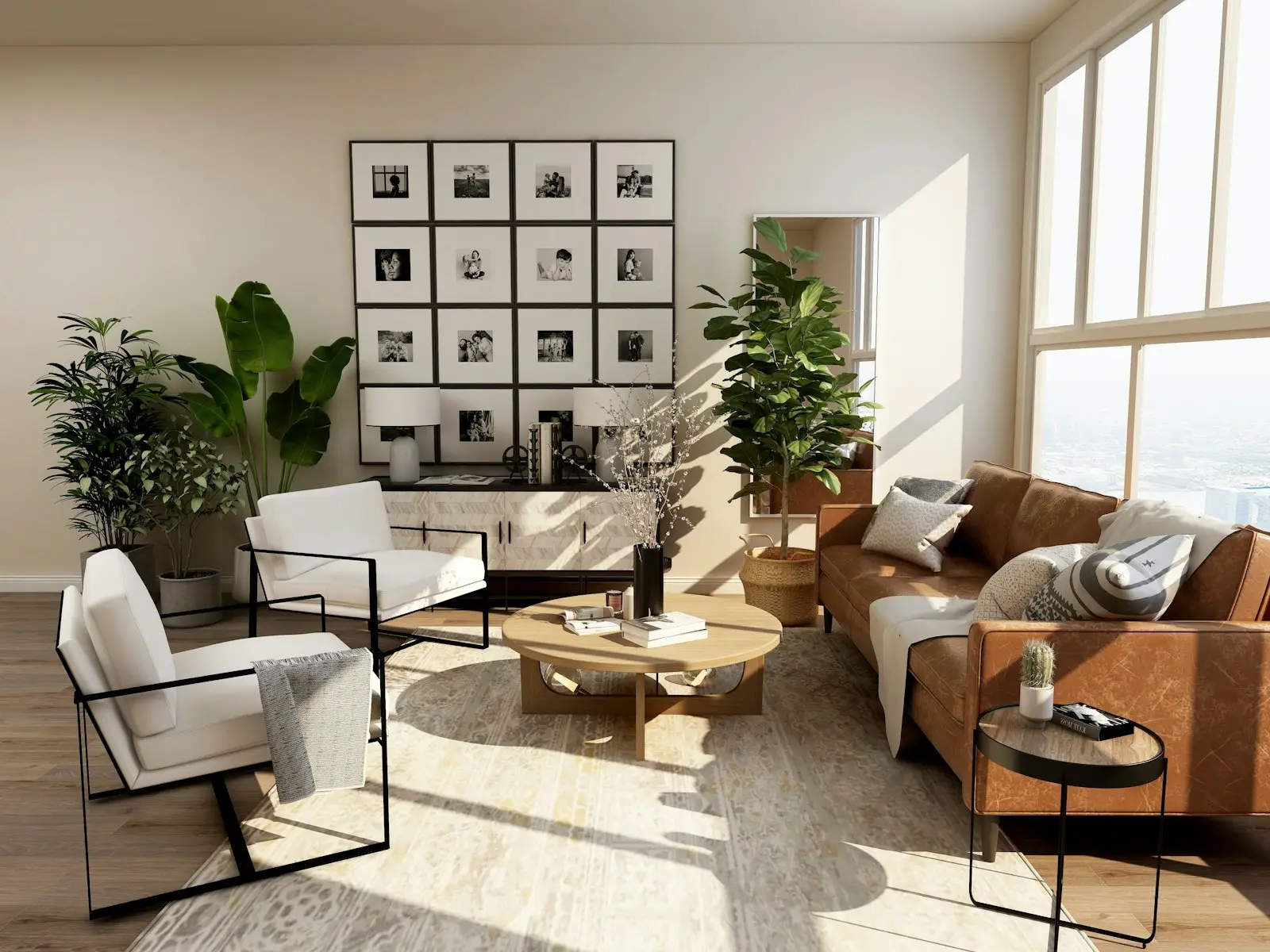 A quiet lounge in warm afternoon light